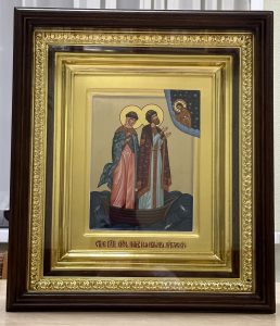 Икона «Петр и Феврония» в резном киоте Новошахтинск